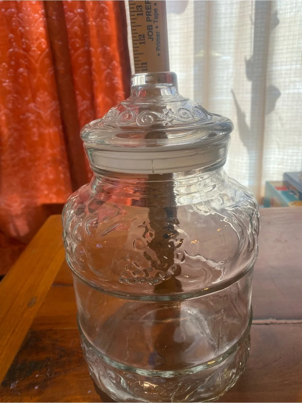 Apothecary Jar with Lid - Clear with fruit designs